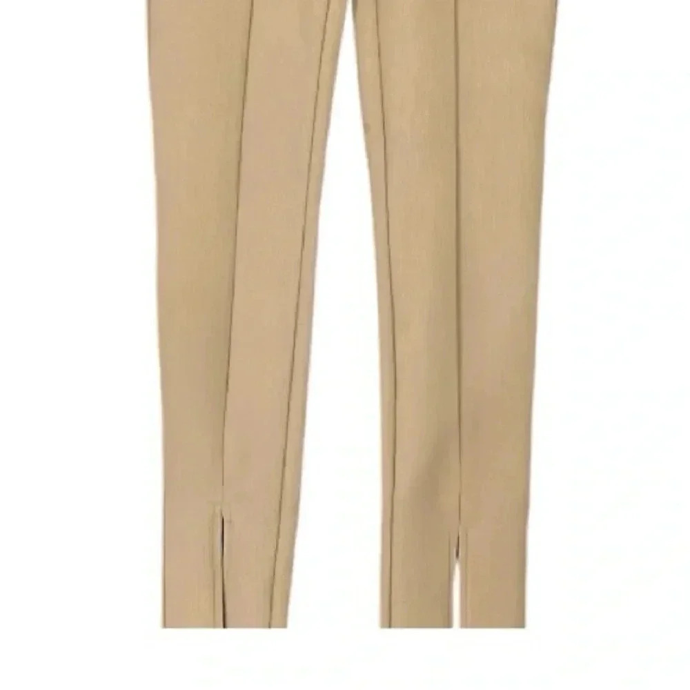 Zara Split Leg Hi-Rise Pull-On Legging Tan Women’s Size Small NWT - Picture 9 of 12